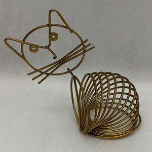 Vintage MCM Cool Coiled-Wire Cat Letter Holder/Art Piece